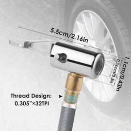 2Pcs Tire Air Chuck, Inflator Hose Adapter Tire Chuck Locking Tire Nozzle No Air Leakage Tire Inflating Hose End for Portable Tire Pump Air Compressor