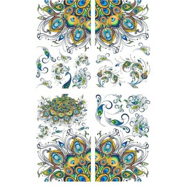 Dixie Belle Belles & Whistles Transfer | Retro Peacock | 24.8” x 38.8” Sheet | Rub On Decorative Transfer for Crafts, Furniture, DIY | Crafting Design Transfer
