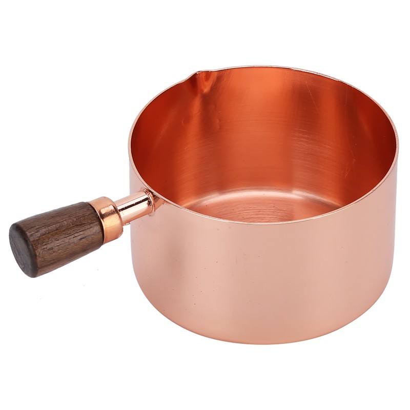 Sauce Pan Wooden Handle Rose Gold Stainless Steel Sauce Pot