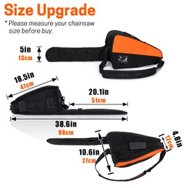 ZELARMAN Chainsaw Bag- Size Upgrade- Improved Portable Chainsaw Carrying Case, Full Protective Chainsaw Storage Bag Fit for Stihl/Husqvarna 16"/18"/20" Chainsaws