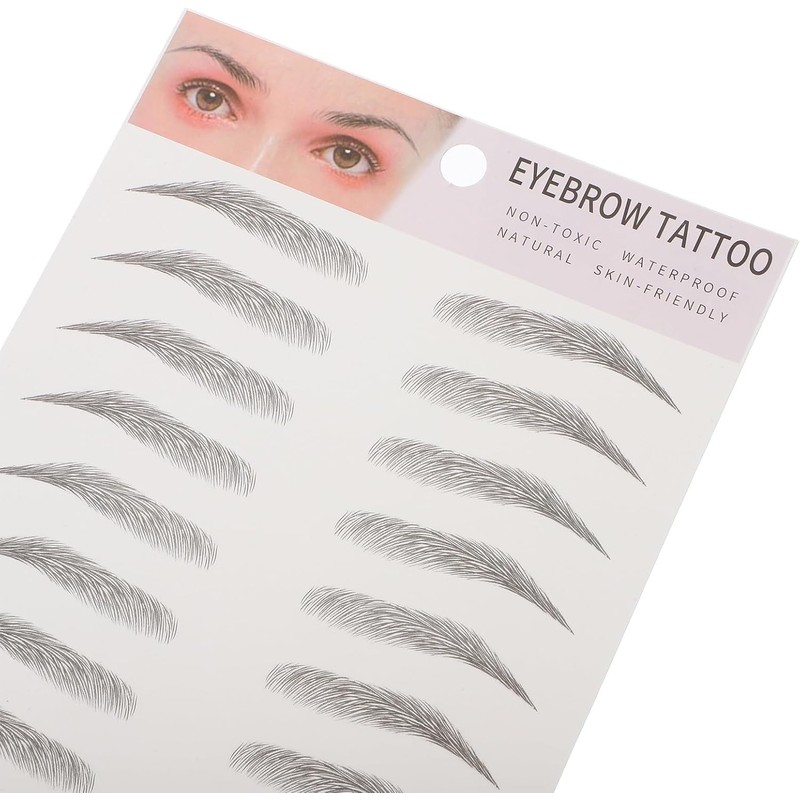 Cabilock 2 Piezas Pegatinas de Cejas Artificiales Negras de Papel,