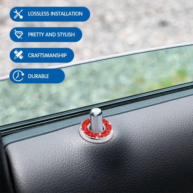 RGOAANC 4PCS Bling Car Inner Door Lock Covers, Automotive Interior