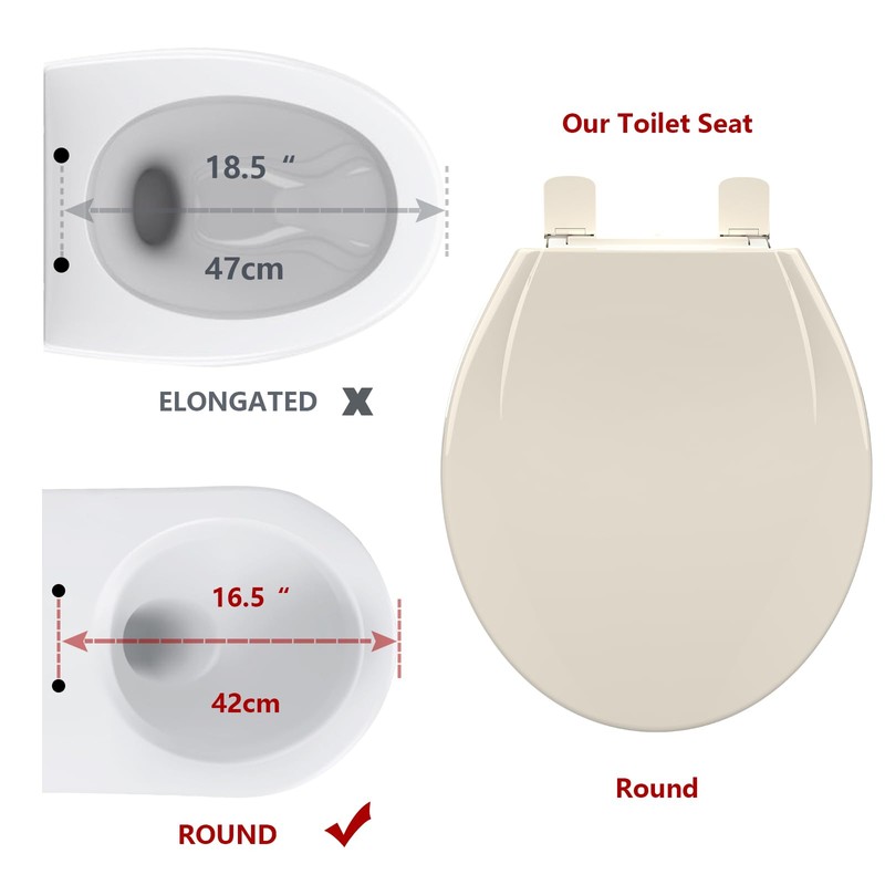 Toilet Seat Round,Toilet Seat with Quick-Release And Quick-Attach, Plastic Toilet