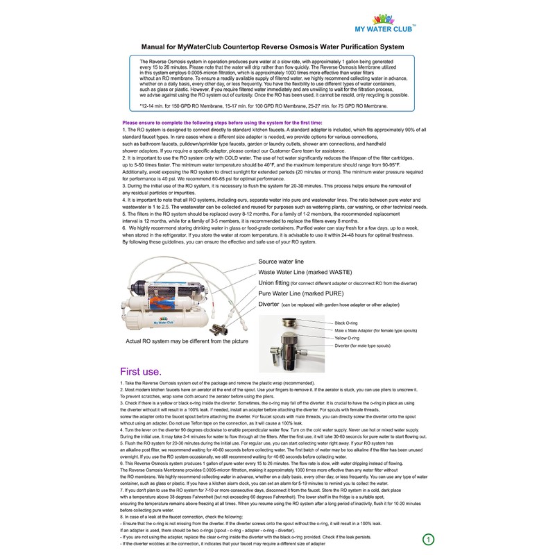 4 Stage Countertop Reverse Osmosis Water Purification System, 100 GPD