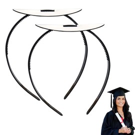 HAKJXOS Graduation Cap Secure Headband, Upgrade Grad Cap Headband Don't Change Your Hair, Cap Decorations for Graduation (2Pcs)
