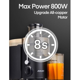 Juicer Machines, Juilist 3" Wide Mouth Juicer Extractor, for Vegetable and Fruit with 3-Speed Setting, 400W Motor, Easy to Clean, Black