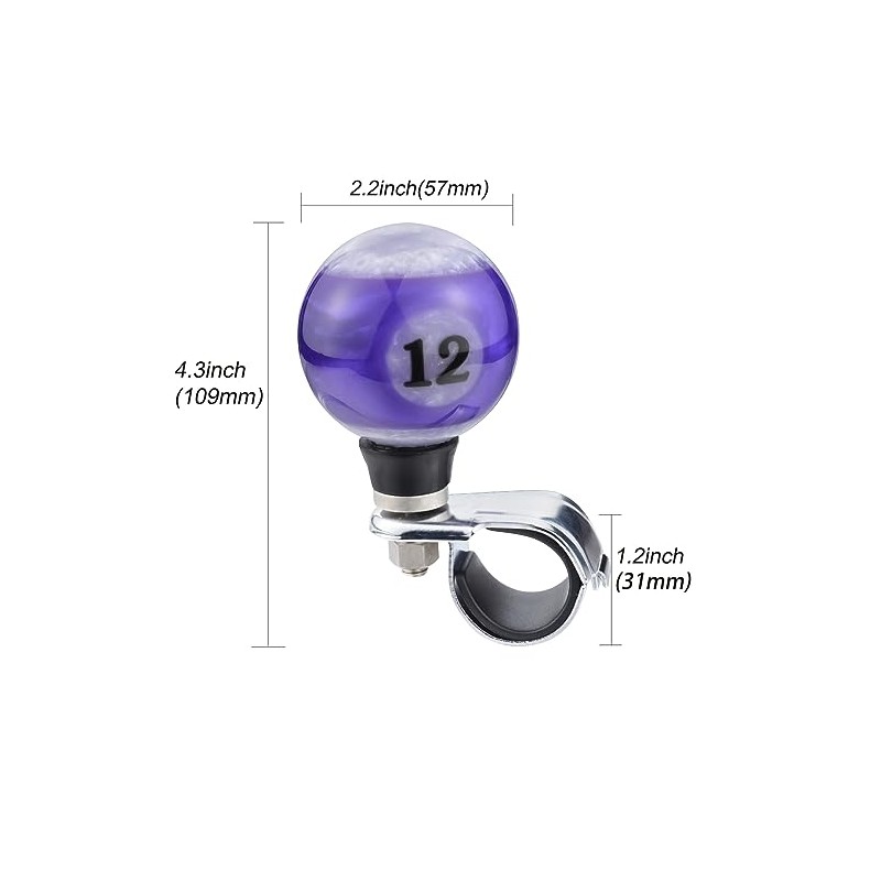 Arenbel 12 Billiard Steering Wheel Booster Knob Car Turning Spinner