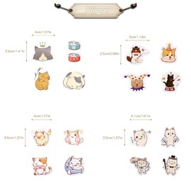 182 Pcs Cat Stickers for Scrapbooking, Small Cat Journaling Stickers, 4 Series Mini Cat Scrapbook Stickers for Travel Case, Laptop, Planners, Calendars, Suitcase, Notebooks (4 Pack)