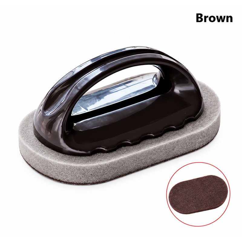 Emery Sponge Cleaning Brush with Handle – Handheld Scrubber Tool