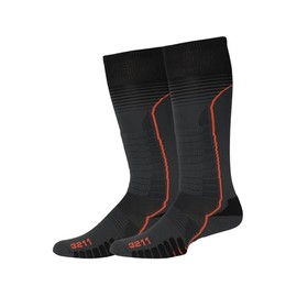 Eurosock Ski Silver Supreme 2-Pack - Unisex Socks - Performance Mesh Panels - Elastic Arch - Ankle Bands Asphalt SM (US Men's Shoe 4-7, Women's Shoe 5-8) One Size