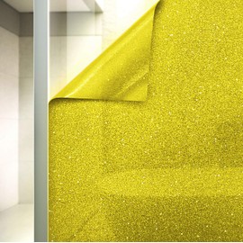 VViViD Gold Yellow Crystal Tint Frosted Decorative Two-Way Privacy Window Adhesive Vinyl Film Roll (60in by 180in)