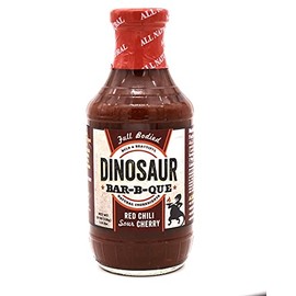NEW Dinosaur Bar-B-Que Red Chili Sour Cherry Barbecue Sauce, Full Flavor, Sweet and Spicy BBQ sauce, Perfect for grilling, meats, briskets, ribs, chicken, poultry
