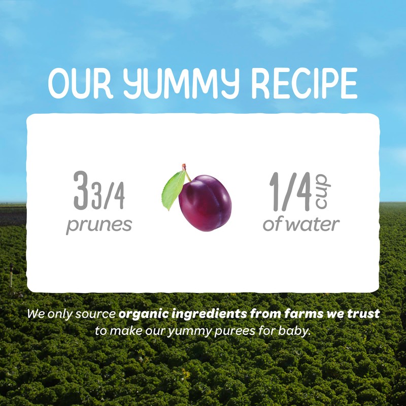 Happy Baby Clearly Crafted, Organic Baby Food, Stage 1, Prunes,