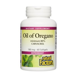 Organic Oil Of Oregano, 180 mg, 60 Softgels by Natural Factors                                                                                        