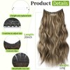 KooKaStyle Invisible Wire Hair Extensions with Transparent Headband Adjustable Size