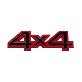 1pc 4X4 Car Tailgate Side Rear Trunk Metal Emblem Badge Decals Fit for Universal Car Truck SUV Pickup (Red Black)