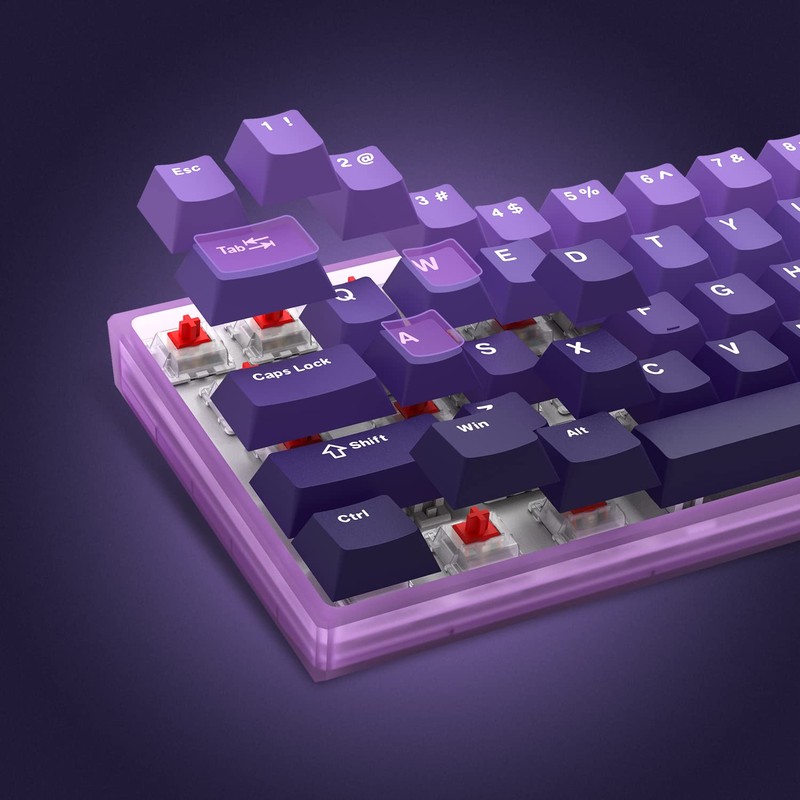 Womier PBT keycaps,Double Shot keycaps 75 Percent,Cherry Profile Keyboard keycaps,Gradient