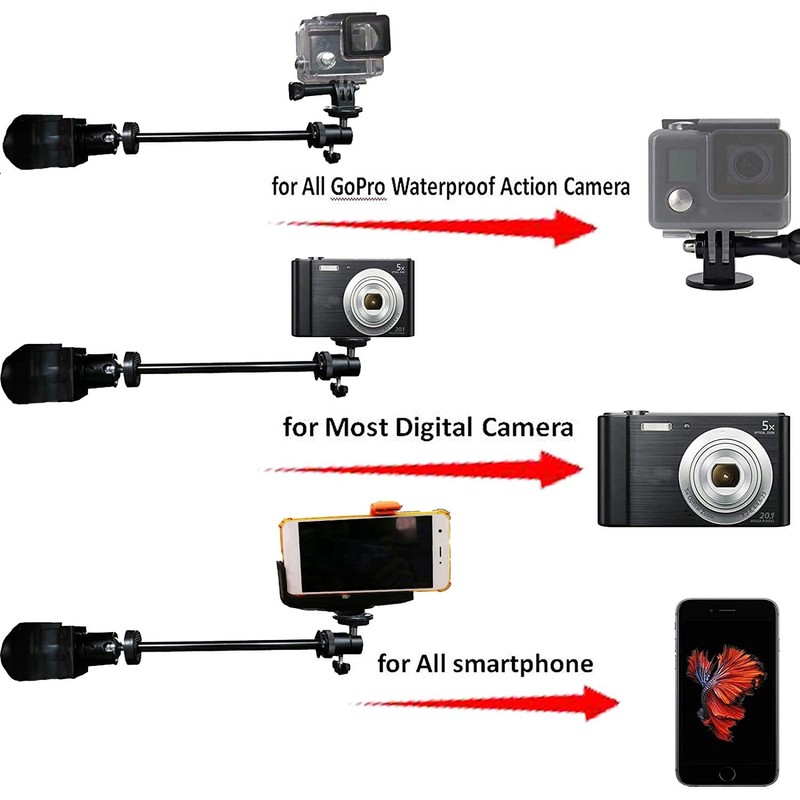 AUXPhome 3in1 Adjustable Heavy Duty Universal Action Camera Desk Pole