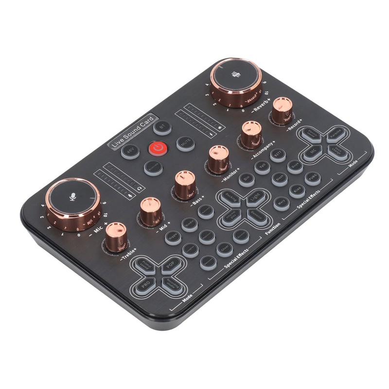 Live Sound Card Voice Changer Soundboard Bluetooth Audio Mixer for