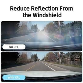 90Go CPL Filter for WOLFBOX G840S 4K Mirror Dash Cam, Anti-Glare Polarizer Lens for Front Camera, Enhance Clarity and Reduce Reflections, Ideal for 2160P UHD Recording