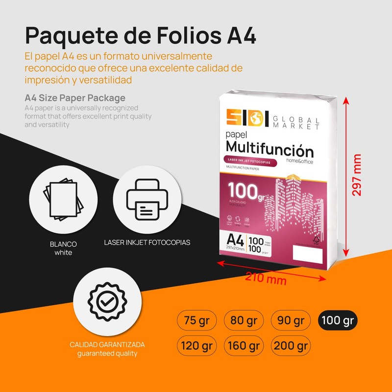 A4 Paper 100g Printer Paper A4 Pack for School, Work