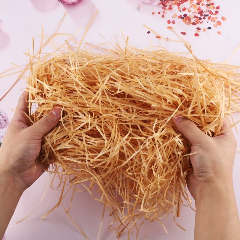 200g Easter Shredded Tissue Paper, Khaki Easter Basket Grass Raffia