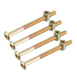 TOP-VIGOR 4Pcs Furniture Bolt Nut Set, M6x80mm Barrel Bolts and Nuts, Hex Socket Head Cap Screws Bolts Nuts, Furniture Cot Bed Bolts Crib Screws for Crib Bunk Bed Furniture Cot
