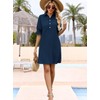 Wkior Summer Dresses for Women V Neck Ruffle Sleeve Button