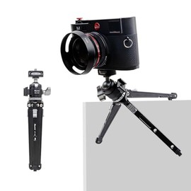 XILETU Mini Camera Tripod Metal Smartphone Holder with 360° Ball Head Cold Shoe Lightweight Portable Vlog Travel Selfie Stick Handle Compact Desktop Tripod