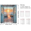 Beach Coastal Shower Curtain, Ocean Sunrise Seascape Nautical Shower Curtains