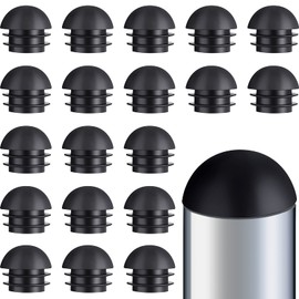Blulu 20 Pieces 1 Inch Round Black Plastic Chair Leg Inserts 7/8 End Rubber Caps Plugs for Metal Legs Tube Inserts Furniture Feet Patio Glide Floor Protectors,1 Inch (25mm)