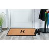 A1HC Natural Coir Monogrammed Doormat for Front Door, 24x48, Anti-Shed