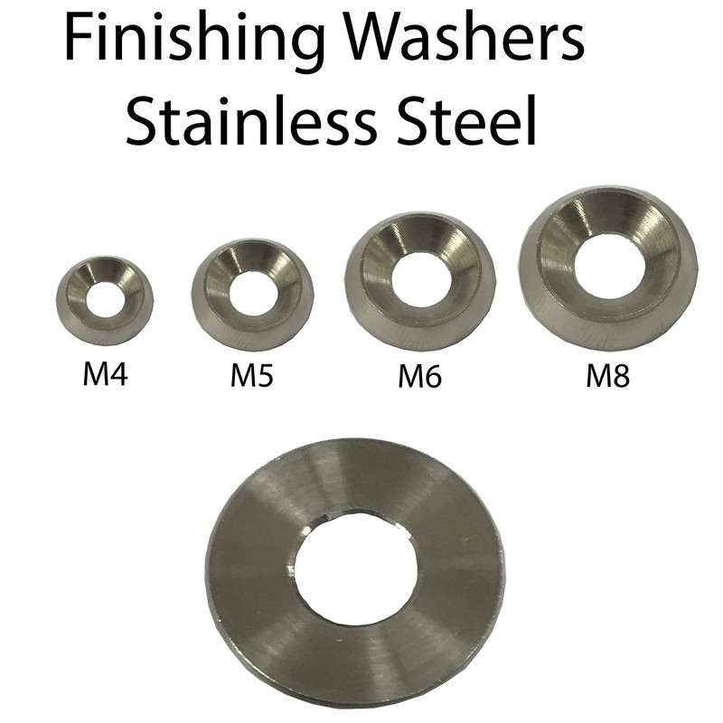 M6 Countersunk Solid Metal Finishing Cup Washer A4 Marine Grade