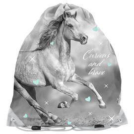 Children's Gym Bag 36 x 32 cm Horse Grey, Horse 2