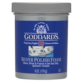 Goddards Silver Polisher Cleansing Foam with Sponge Applicator, Tarnish Remover, 6 oz