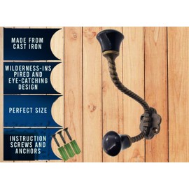 5MOONSUN5 Antique Vintage Rustic Style CAST Iron Metal Wall Door Coat Key Hooks Hangers Vintage Antique Ceramic Hooks, Wall Hooks.