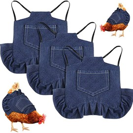 Petyoung 3 Pack Poultry Hen Saddle Apron w/Adjustable Strap, Rear Wing Protector Supplies Care Feathers Poultry Protector for Chicken Hen Duck Geese