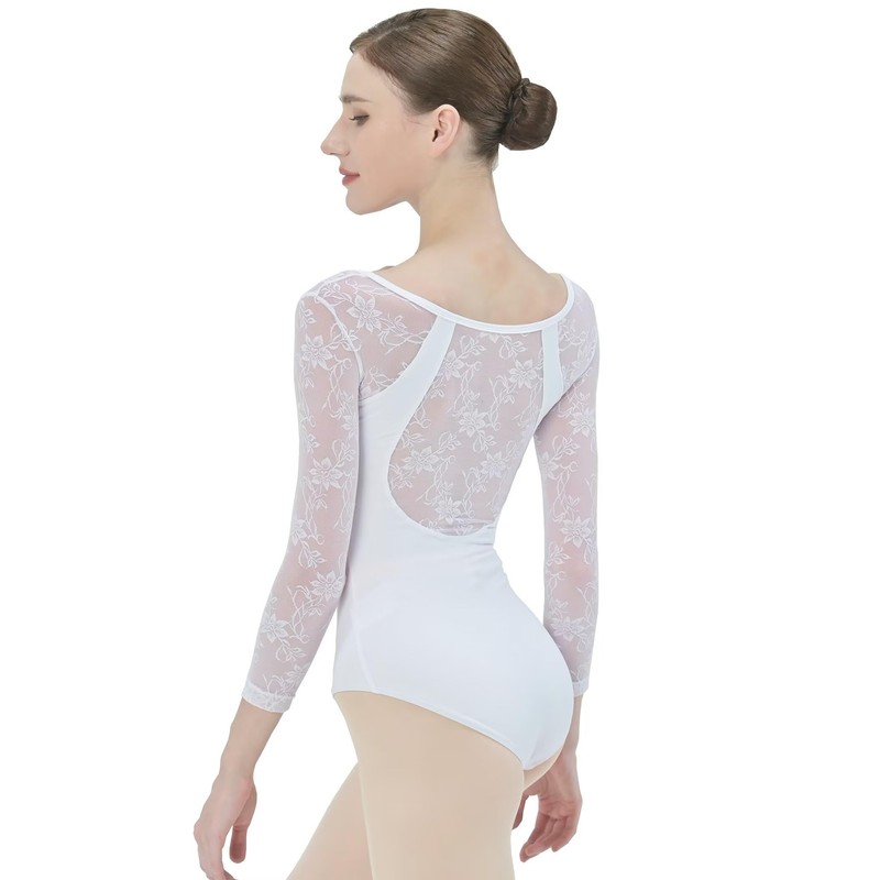 s.lemon Ballet Lace Leotard, Ballet Leotard, Long Sleeve, Lace, Adult,