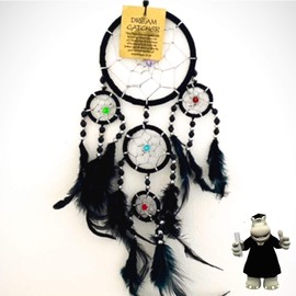 Smart Hippo Black Dream Catcher with silver beads and coloured jewels
