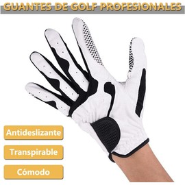 Guante de Golf para Hombre, Premium Sintéticos Guantes de Golf, Gránulos Antideslizantes en Superficie de Palma, Negra Licra para Un Mejor Ajuste y Mayor Transpirabilidad, Mano Izquierda (Talla M)