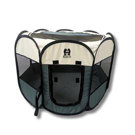 BeanJo Pet Supply Co. Foldable Portable Pet Playpen, Mesh Sides, with Carry Bag (Medium (18 * 25.5 * 25.5))