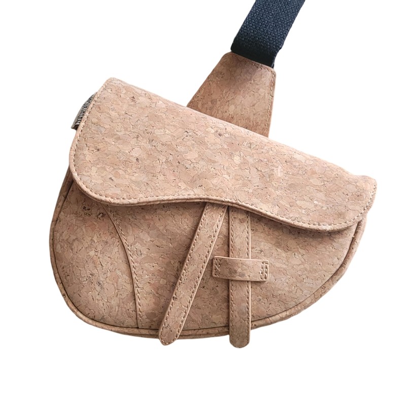 Cork Saddle bag Sling Crossbody (Beige)