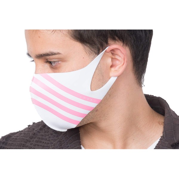 LOOKA Design Mask, Accented, Washable, Painless For Ears, Will Not Dry Skin, Korea, Comfortable, Solid Body, Small Face - Casual White x 4 pink