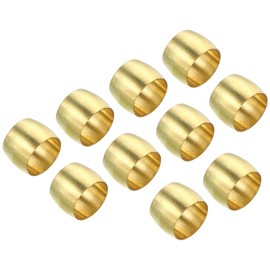 PATIKIL Brass 6mm Compression Sleeves Ferrules, 25 Pack Brass Compression Fitting Assortment Kit for Air Water Gas Pipe