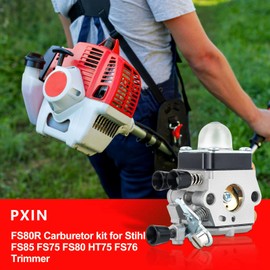 FS80R Carburetor Kit Compatible for Stihl FS85 FS80 HS75 HT75 & 30+ Models – Replaces C1Q-S186/C1Q-S97 with Fuel Filter, Spark Plug, Gaskets​