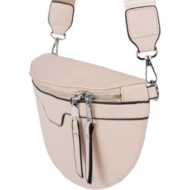 styleBREAKER 02012380 Women's Shoulder Bag in Half Moon Shape, Removable Adjustable Shoulder Strap, Plain Handbag, beige