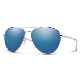 Smith Layback Lifestyle Sunglasses - Silver | Chromapop Polarized Blue Mirror