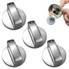 Azushwer 4 Pcs 6MM Silver Gas Hob Knobs, Universal Cooker