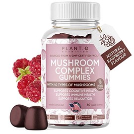 Gomitas de hongos suplemento premium [extracto de complejo de 10 hongos] Deliciosa y de acción rápida melena de león, Reishi, Shiitake Nootrópico
