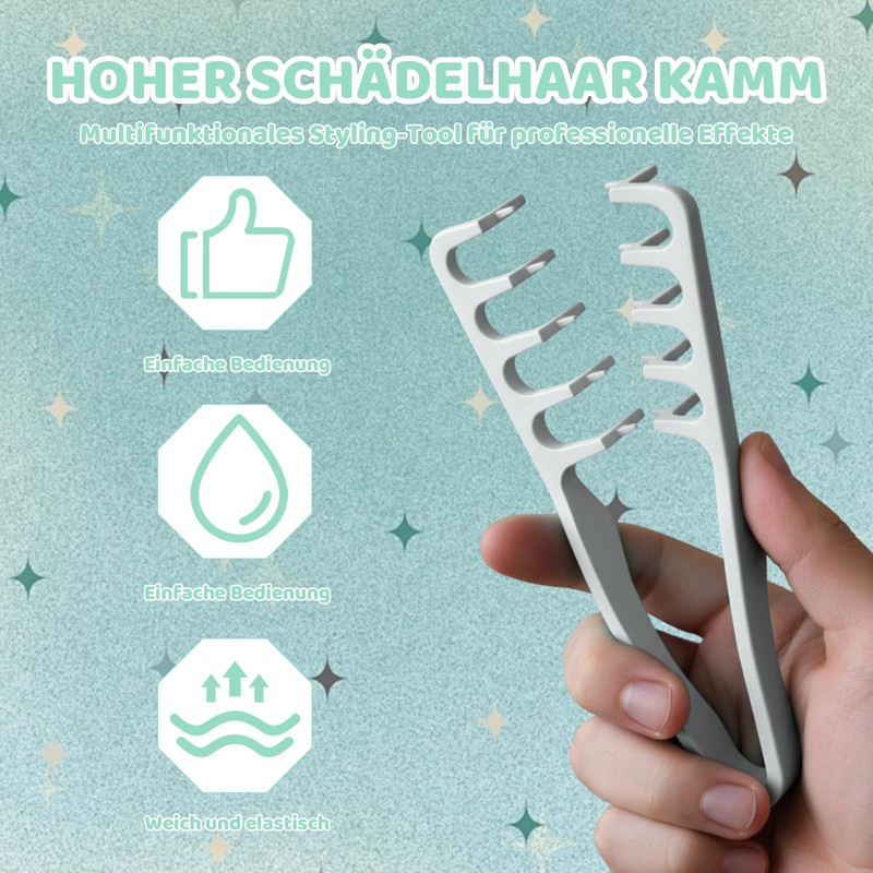 5 Piece Comb Set, Texture Comb, Curl Comb for Thick